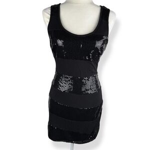 Y2K Body Central Mini Dress Womens Size Small Bodycon Club Sequins Disco 2000s